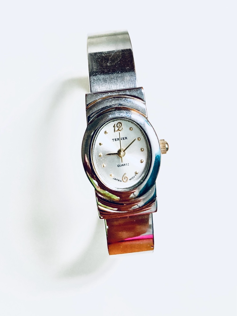 Bijoux Terner Silver-Tone Women's Bracelet Watch with White Dial